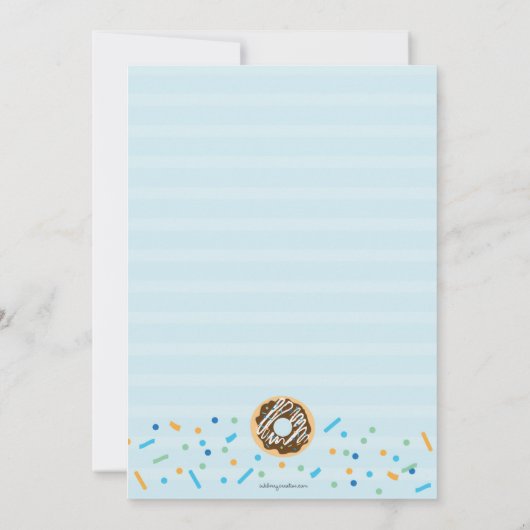 Donuts und Windeln Baby Boy Sprinkle oder Dusche Einladung (Rückseite)