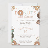 Donuts und Windeln Baby Boy Sprinkle Shower Einladung (Vorderseite)