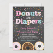 Donuts und Windeln Baby Girl Sprinkle oder Dusche Einladung (Vorderseite)