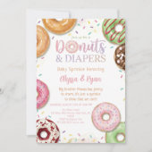 Donuts und Windeln Baby Sprinkle Pastell Einladung (Vorderseite)