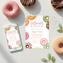 Donuts und Windeln Baby Sprinkle Pastell