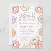 Donuts und Windeln Baby Sprinkle Pastell Einladung (Vorderseite)