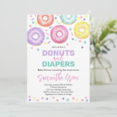 Donuts und Windeln Babyshower-Einladung Einladung (Stehend Vorderseite)