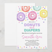 Donuts und Windeln Babyshower-Einladung Einladung (Vorne/Hinten)