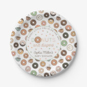 Donuts und Windeln Brunch Baby Shower Pappteller (Vorderseite)