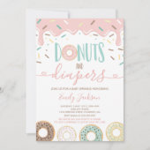Donuts und Windeln Einladung zum Sprinkle-Baby (Vorderseite)