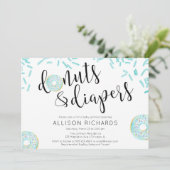 Donuts und Windeln Junge Sprinkle Einladung (Stehend Vorderseite)