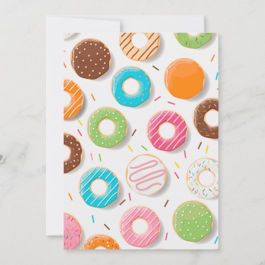 Donuts und Windeln Kinderdusche Einladung (Rückseite)