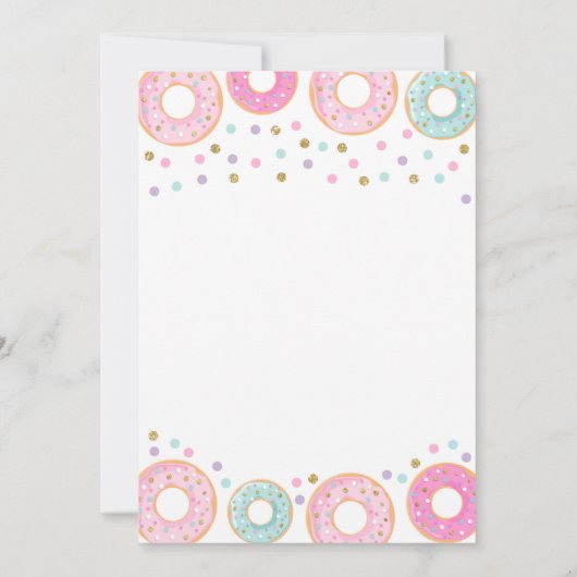 Donuts und Windeln Kinderdusche Einladung (Rückseite)