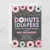 Donuts und Windeln Kinderdusche Einladung (Vorderseite)