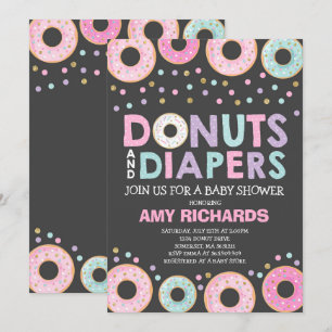 Donuts und Windeln Kinderdusche Einladung