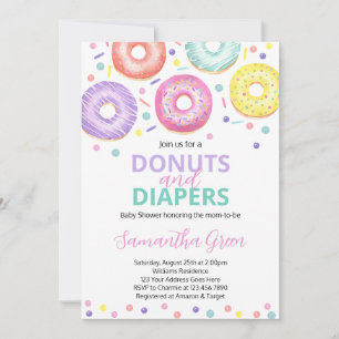 Donuts und Windeln Kinderdusche Einladung
