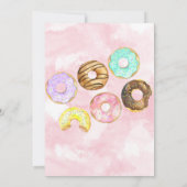 Donuts und Windeln Rosa Donut Babydusche Einladung (Rückseite)