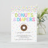 Donuts und Windeln Sprinkle Baby Dusche Einladung (Stehend Vorderseite)