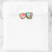 Donuts valentine quadratischer aufkleber (Tasche)