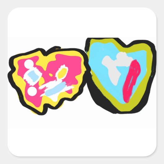 Donuts valentine quadratischer aufkleber (Vorderseite)