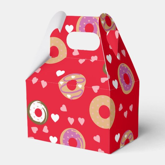 Donuts Valentine's Day Hearts Red Pink Geschenkschachtel (Rückseite)