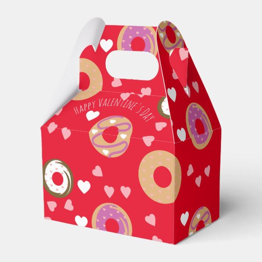 Donuts Valentine's Day Hearts Red Pink Geschenkschachtel (Vorderseite)