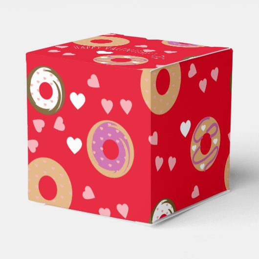 Donuts Valentine's Day Hearts Red Pink Geschenkschachtel (Rückseite)