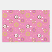 Donuts Valentine's Day Hearts Rotes Rosa Aquamarin Geschenkpapier Set (Vorderseite 2)