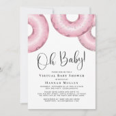Donuts Virtual Baby Dusche Rosa Einladung (Vorderseite)