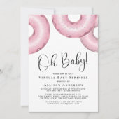 Donuts Virtual Baby Sprinkle Rosa Einladung (Vorderseite)