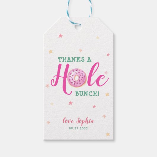 Donuts Watercolor dank einem Hole Bunch Danke Geschenkanhänger (Vorderseite)