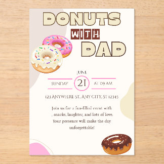 Donuts with Dad Father's Day Invitation Celebrate Acryleinladungen