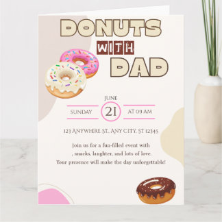 Donuts with Dad Father's Day Invitation Celebrate Dankeskarte