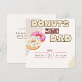 Donuts with Dad Father's Day Invitation Celebrate Einladung (Vorne/Hinten)