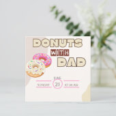 Donuts with Dad Father's Day Invitation Celebrate Einladung (Stehend Vorderseite)