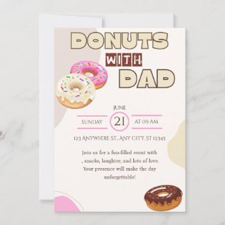Donuts with Dad Father's Day Invitation Celebrate Einladung