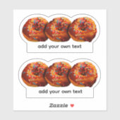 Donuts With Sprinkles Add Your Own Text Custom  Aufkleber (Blatt)