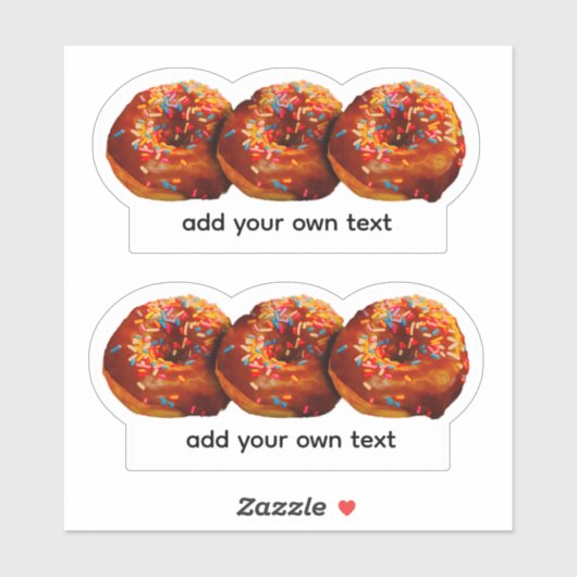 Donuts With Sprinkles Add Your Own Text Custom  Aufkleber (Blatt)