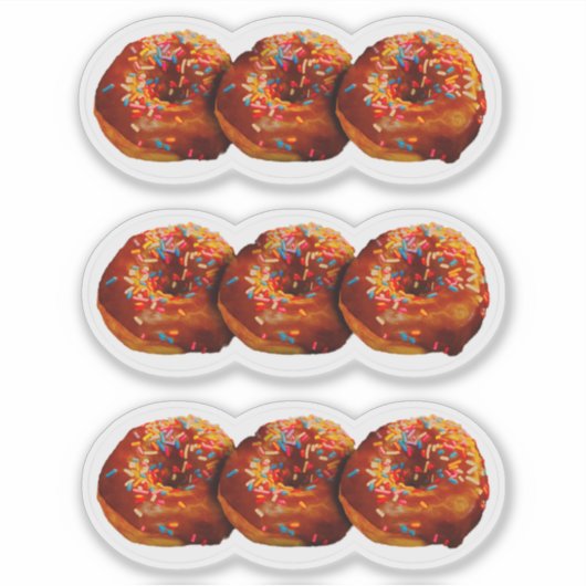 Donuts With Sprinkles Custom-Cut Vinyl Sticker (Vorderseite)