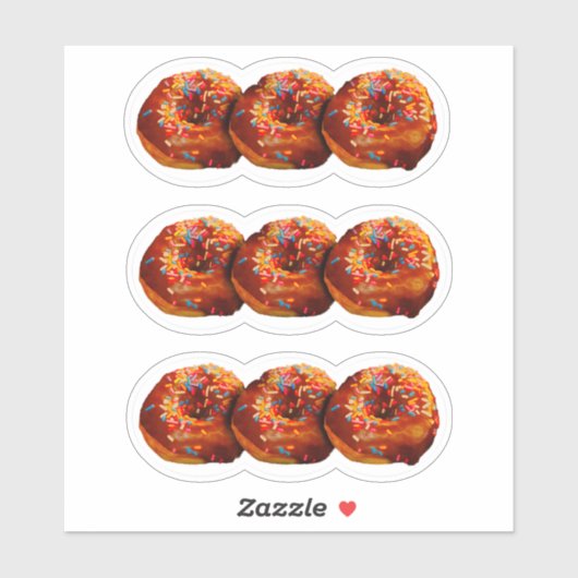 Donuts With Sprinkles Custom-Cut Vinyl Sticker (Blatt)