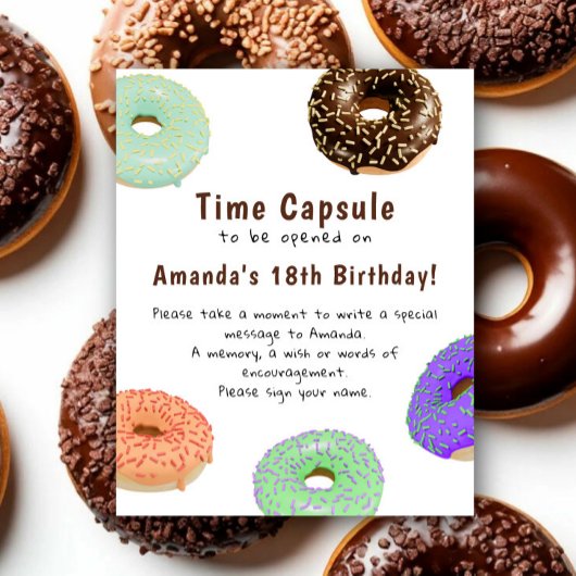 Donuts Zeitkapsel 1. Geburtstag Poster