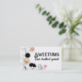 Doodbackbäckerei Süßigkeiten Blume Kuchen Kuchen Visitenkarte (Stehend Vorderseite)