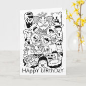 Doodding Birthday Card - Monsters Princess Karte (Gelbe Blume)