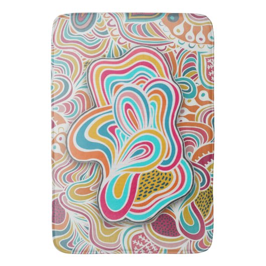 Doodelling-Party Badematte (Vorderseite Vertikal)