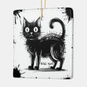 Doodkatze Keramikornament (Links)