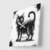 Doodkatze Quadratische Wanduhr (Winkel)