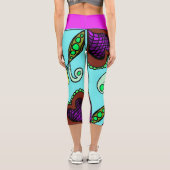 Doodle 103 Pinke abstrakte Capri Leggings (Rückseite)