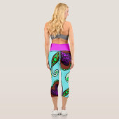 Doodle 103 Pinke abstrakte Capri Leggings (Rückseite)