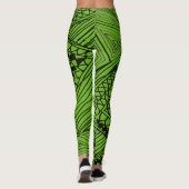 Doodle 1A Black Deep Green Leggings (Rückseite)