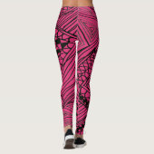 Doodle 1A Black Hot Pink Leggings (Rückseite)