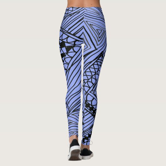 Doodle 1A Black Light Blue Leggings (Rückseite)