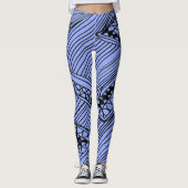 Doodle 1A Black Light Blue Leggings (Vorderseite)