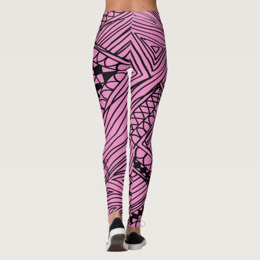 Doodle 1A Black Light Pink Leggings (Rückseite)