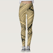 Doodle 1A Black Warn Beige Leggings (Vorderseite)